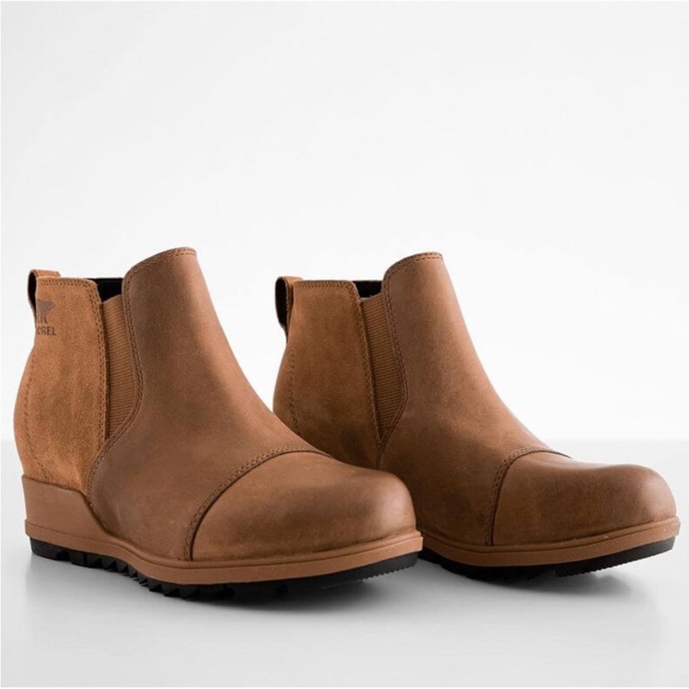 Sorel Suede Evie Leather Wedge Ankle Boot Size 11